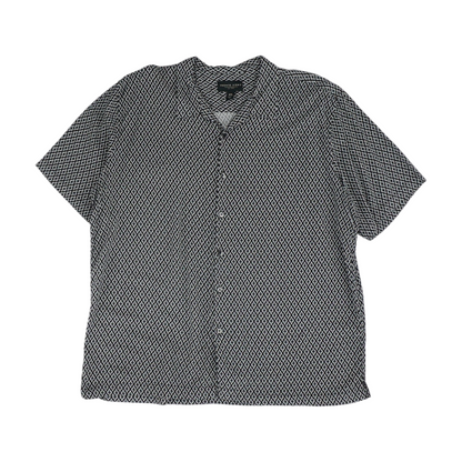 Black Graphic Short Sleeve Button Down