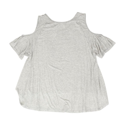 Gray Solid Short Sleeve Blouse