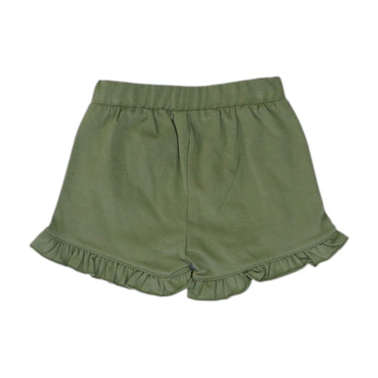 Green Solid Shorts