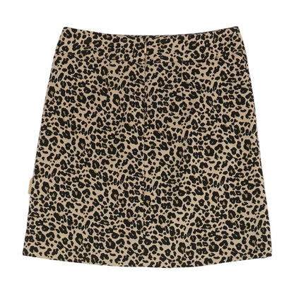 Beige Animal Mini Skirt