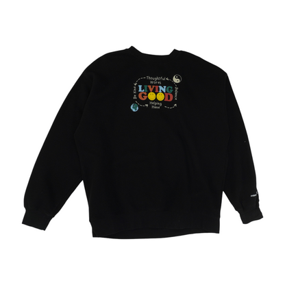 Black Solid Sweatshirt Pullover