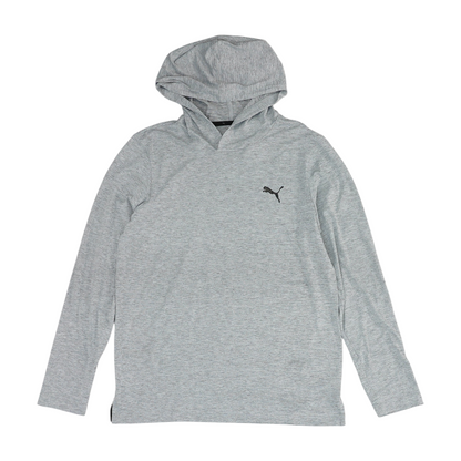 Gray Solid Hoodie Pullover