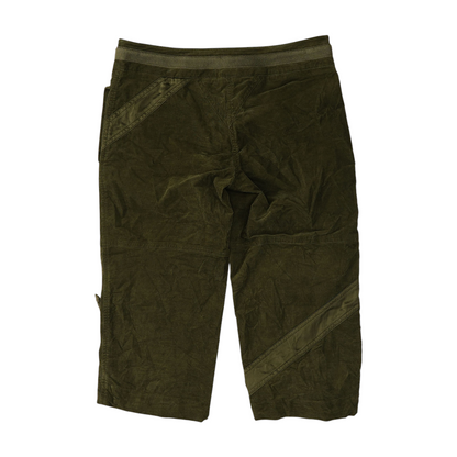 Green Solid Chino Capris