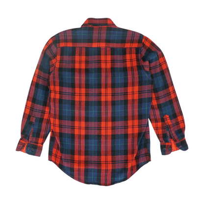 Red Tall Plaid Flannel Button Down