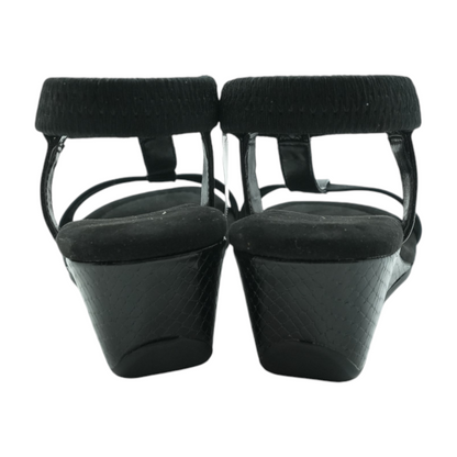 Black Wedged Sandals