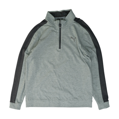 Gray Solid 1/4 Zip Pullover