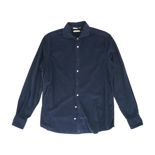 Navy Solid Long Sleeve Button Down