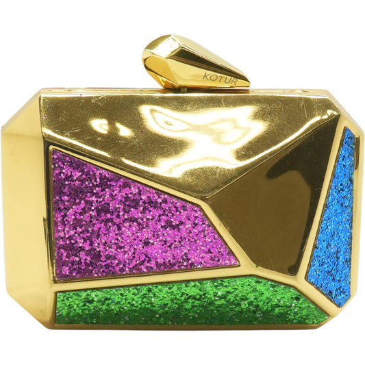 Pearce Minaudiere in Gold with Multicolor Glitter