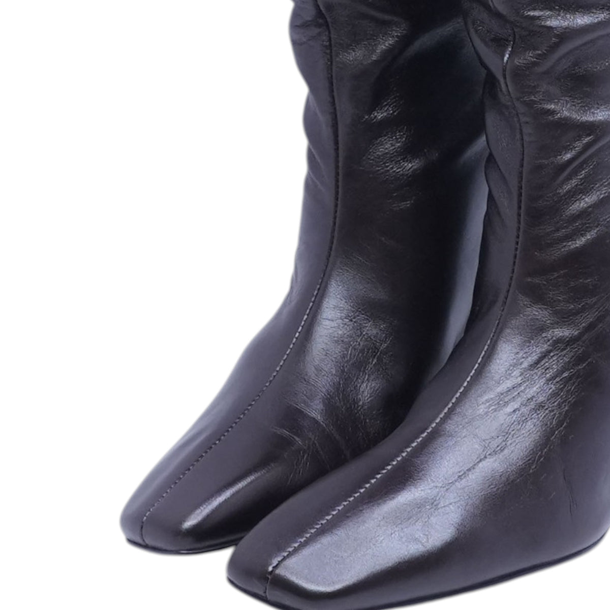 Brown/Burgundy Heeled Leather Knee High Boots