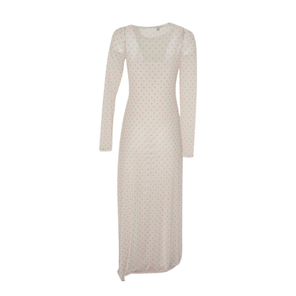 Ivory Polka Dot Maxi Dress