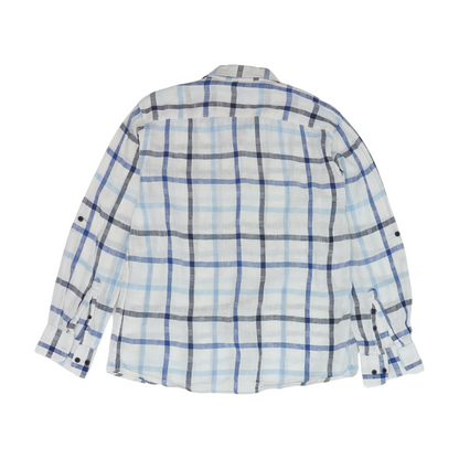 White Plaid Long Sleeve Button Down
