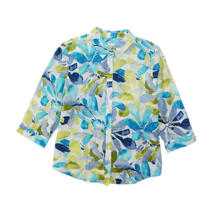 White Floral Button Down