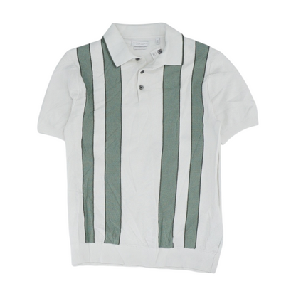 White Striped Short Sleeve Polo