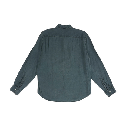 Gray Solid Long Sleeve Button Down
