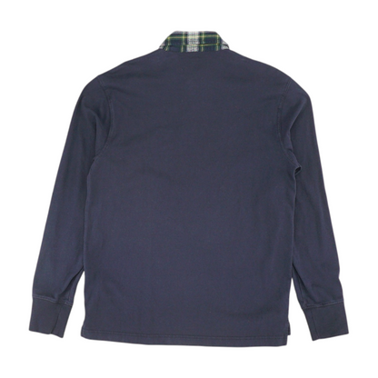 Navy Solid Long Sleeve Polo