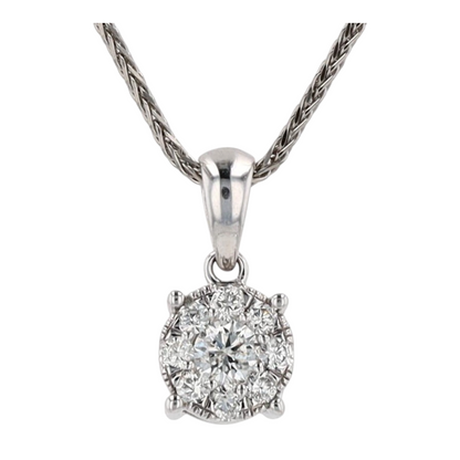 1/3 ctw 14K White Gold Diamond Pendant Necklace