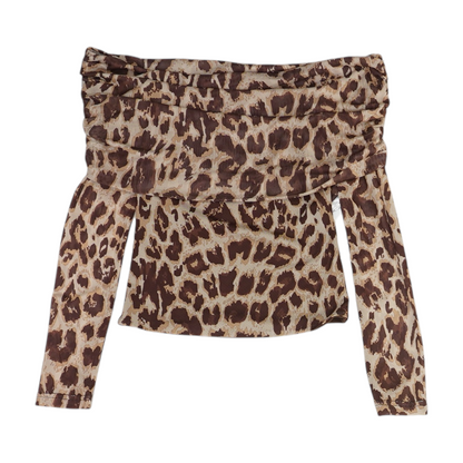 Brown Animal Print Blouse