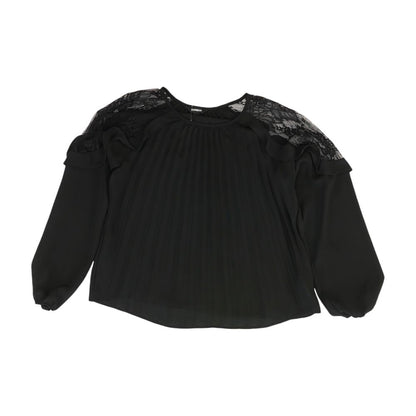 Black Solid Long Sleeve Blouse