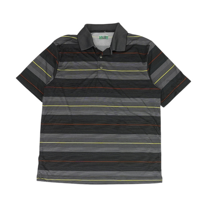 Gray Striped Short Sleeve Polo