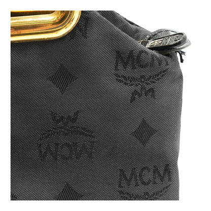 Black Visetos Nylon Mini Top Handle Bag
