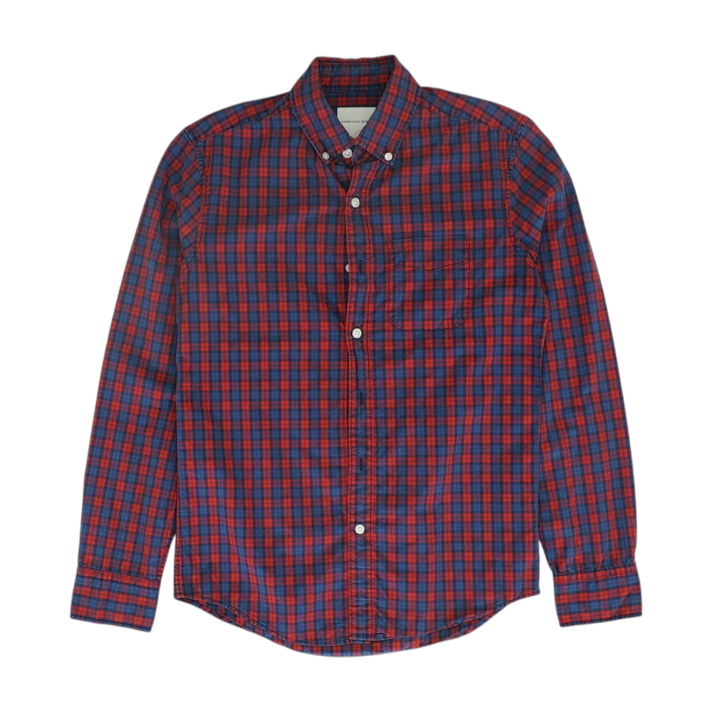 Blue Check Long Sleeve Button Down
