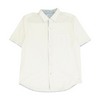 White Solid Short Sleeve Button Down