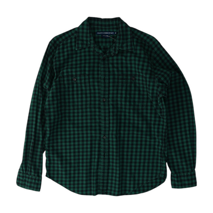 Green Check Button Down