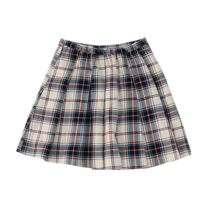 Cream Plaid Skirt