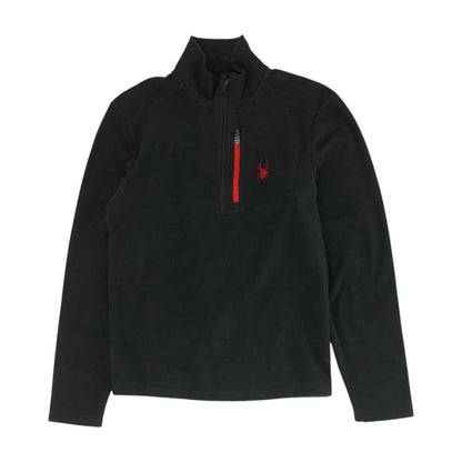 Black Solid 1/4 Zip Pullover