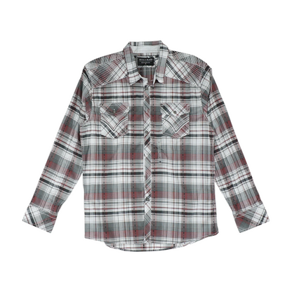 Gray Plaid Long Sleeve Button Down