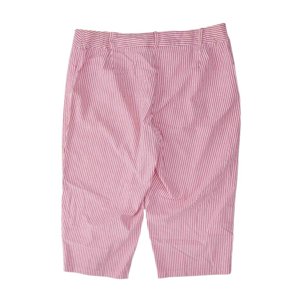 Pink Plus Size Striped Chino / Khaki Capris