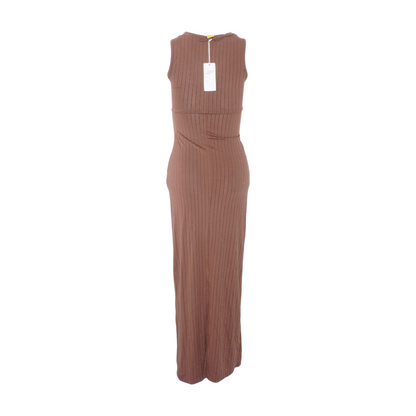 Brown Striped Maxi Dress