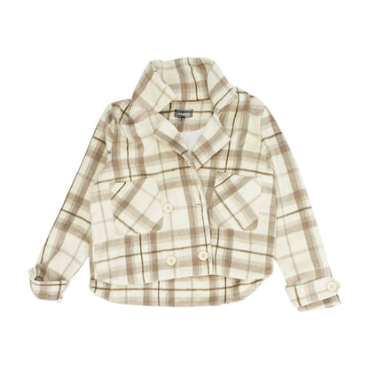 Beige Plaid Lightweight Jacket