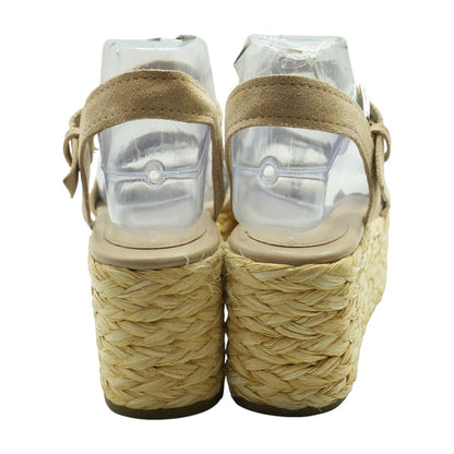 Beige Wedged Sandals