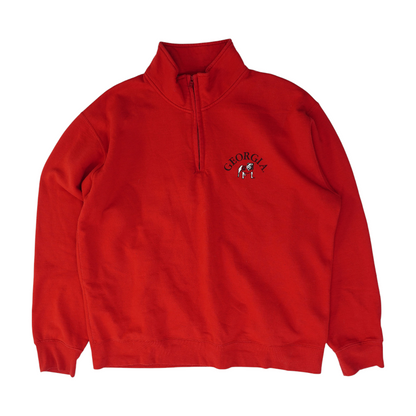 Red Georgia Bulldogs Solid 1/4 Zip Pullover