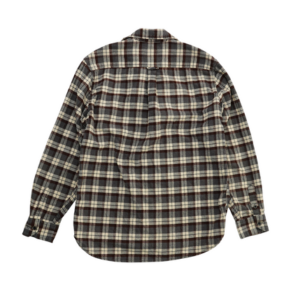 Gray Tall Plaid Flannel Button Down