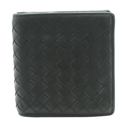 Black Intrecciato Slim Bi-Fold Wallet