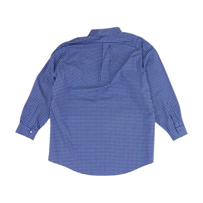 Navy Check Long Sleeve Button Down