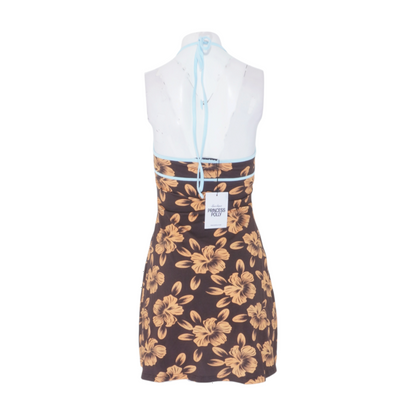 Brown Floral Mini Dress