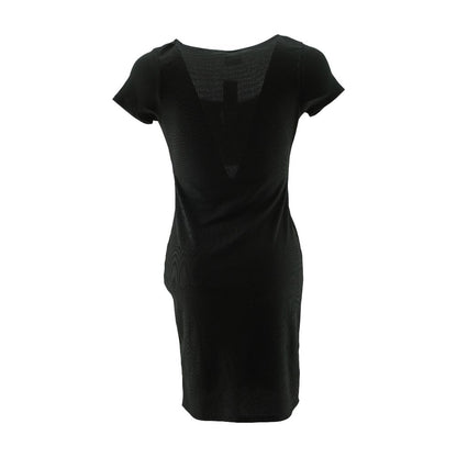 Black Solid Midi Dress