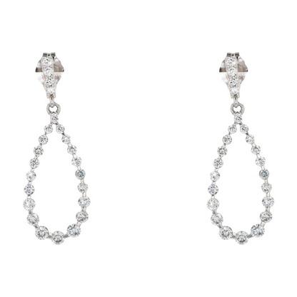 1 ctw 10K White Gold Lab Grown Diamond Drop Earrings