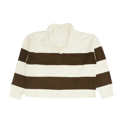 Beige Striped Pullover Sweater