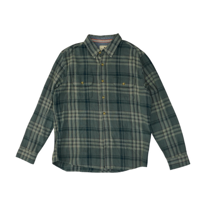 Green Plaid Flannel Pullover