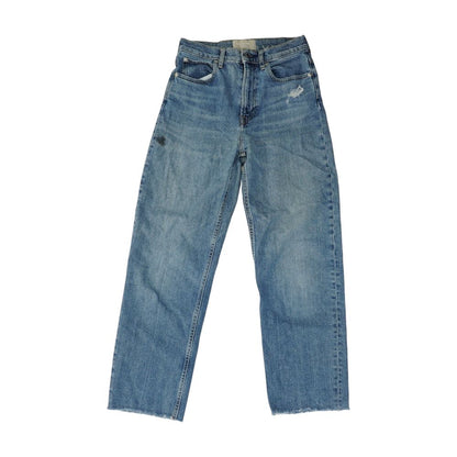 Blue High Rise Straight Leg Jeans