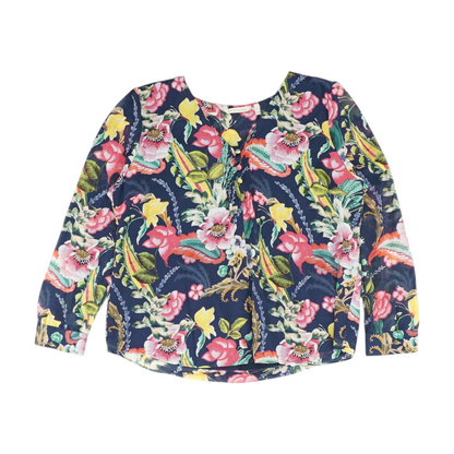 Navy Floral Blouse