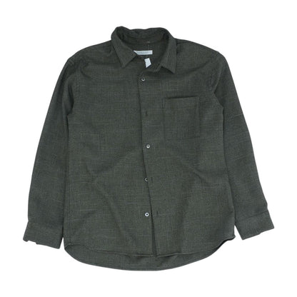 Green Solid Long Sleeve Button Down
