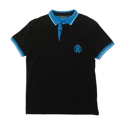 Black Solid Short Sleeve Polo