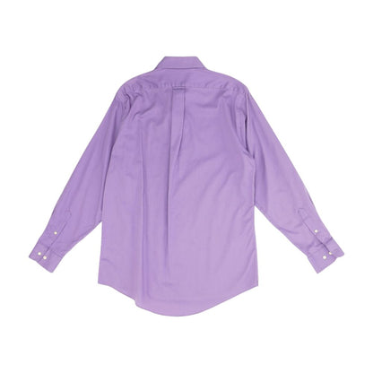 Purple Solid Long Sleeve Button Down