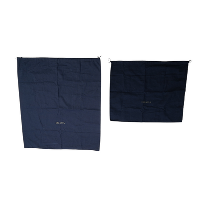 Navy Prada Dustbag Bundle 2pc-1 Large, 1 Medium