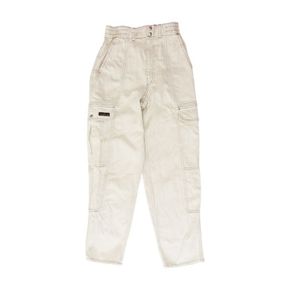 Beige High Rise Relaxed Jeans